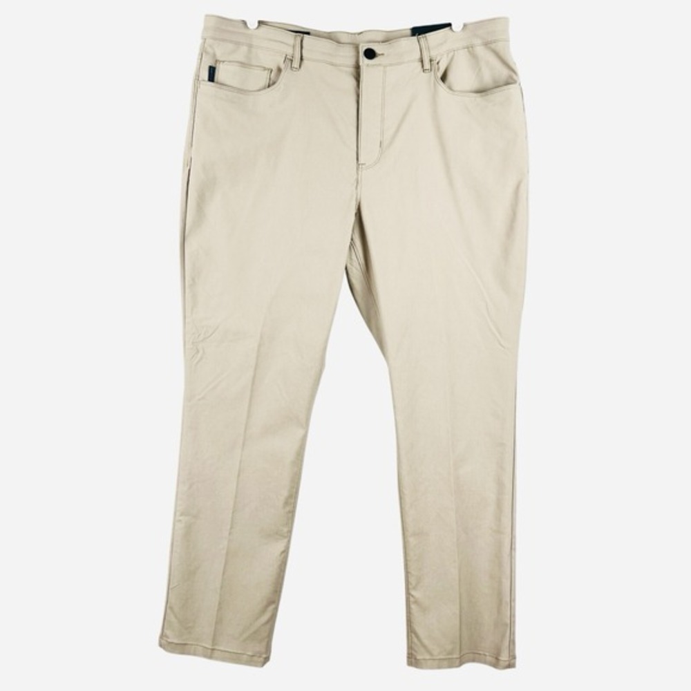 NWT Perry Ellis Men's Stretch Slim Fit Pants‎ Size 36x30 Stone Color Slim Leg